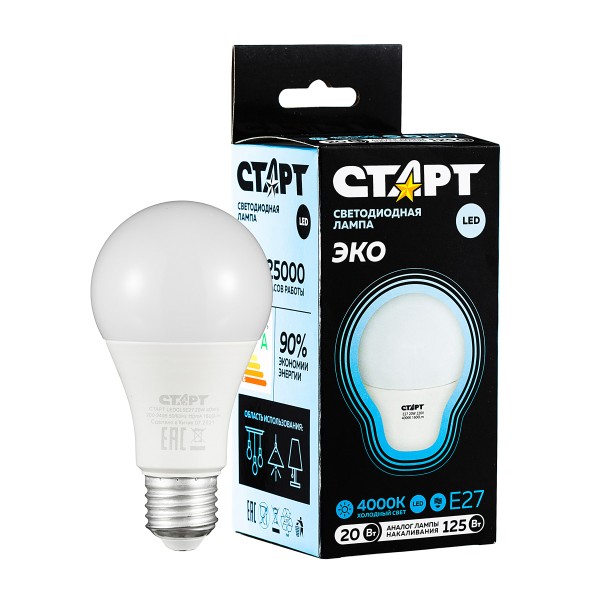 Лампа светодиодная Старт LED GLS 20W 40ПР E27