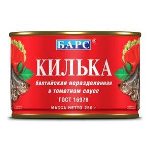 Килька балтийская в томатном соусе Барс 250гр