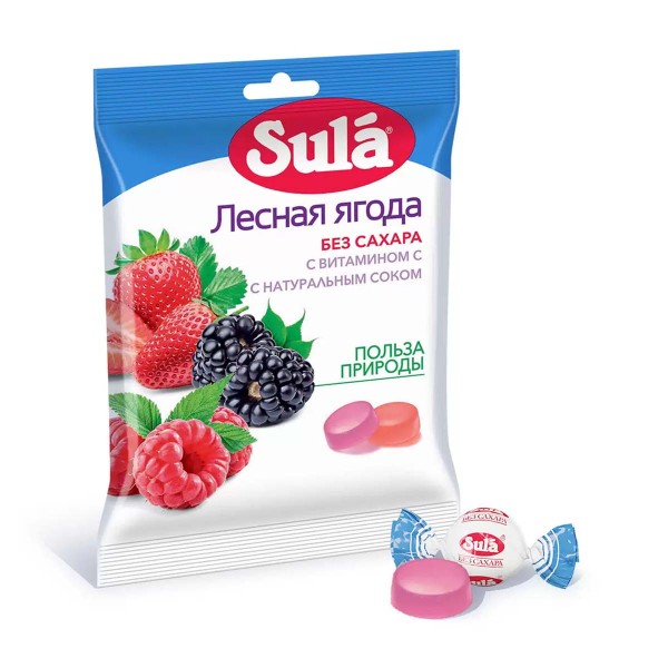 Леденцы диетические Sula 60гр лесная ягода