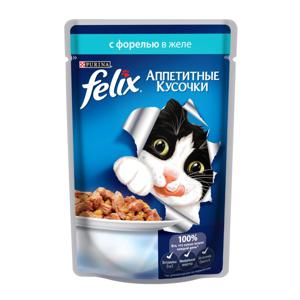 Корм для кошек Аппетитные кусочки Felix 85г с форелью