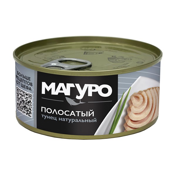 Тунец полосатый филе-кусочки в натуральной заливке Магуро 170г