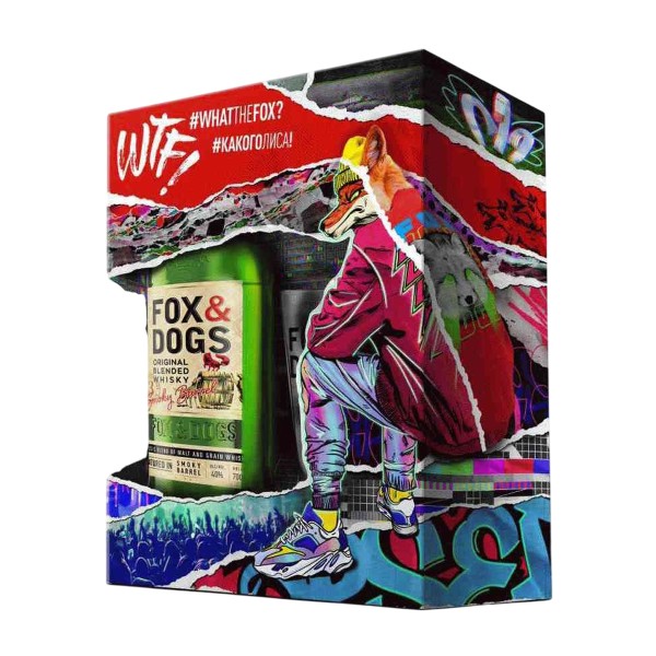 Виски купажированный Fox&Dogs Smoky Barrel 40% 0,7л + бокал Измир