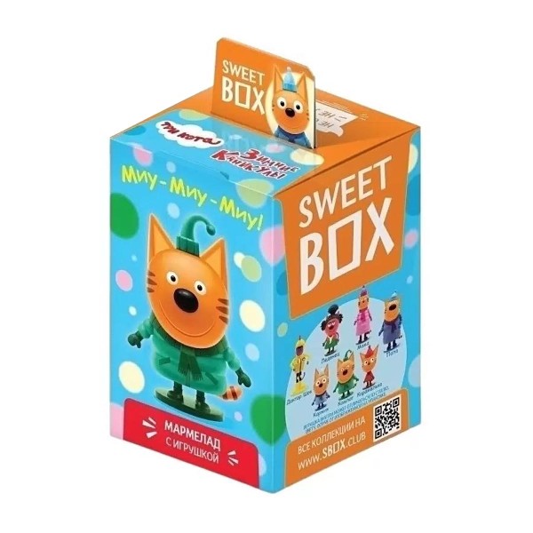 Жевательный мармелад Три кота с игрушкой 10г Sweetbox
