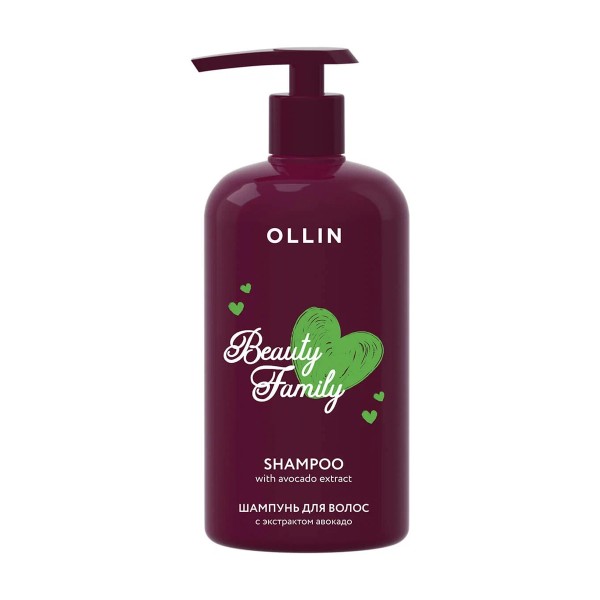Шампунь для волос Ollin Beauty family с экстрактом авокадо 500мл