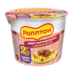 Пюре картофельное Роллтон 40г с мясным вкусом