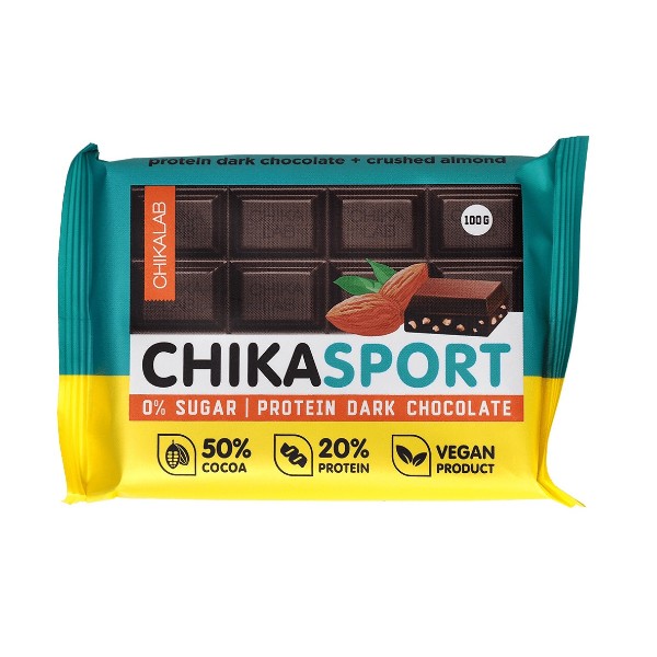 Шоколад Chika sport темный с миндалем Chikalab100г