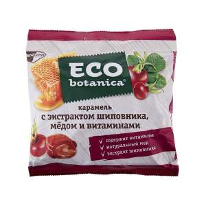 Карамель Eco botanica РотФронт 150г с экстрактом шиповника медом и витаминами
