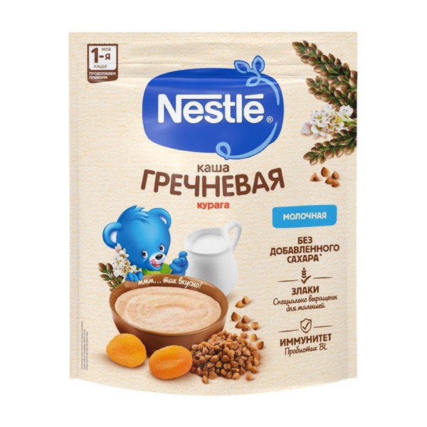 Каша сухая молочная Nestle 200г гречневая с курагой