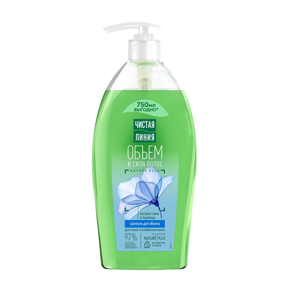Шампунь Чистая линия 750мл объем и сила