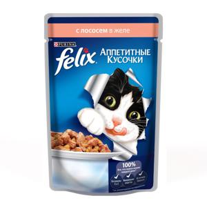 Корм для кошек Аппетитные кусочки Felix 85г с лососем