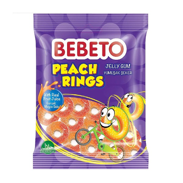 Мармелад жевательный Вebeto Peach Rings со вкусом персика 70г