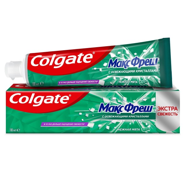 Зубная паста Colgate Макс Фреш Нежная мята с освежающими кристаллами для свежего дыхания и защиты от кариеса 100 мл