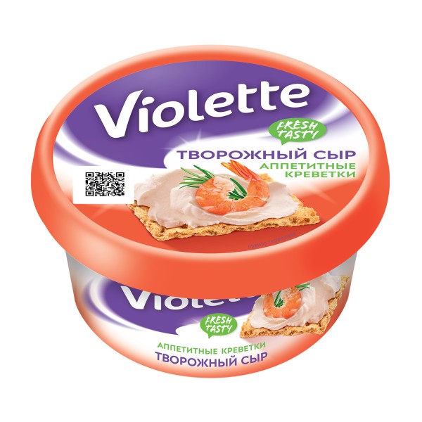 Сыр творожный Violette с креветками 70% 140г БЗМЖ