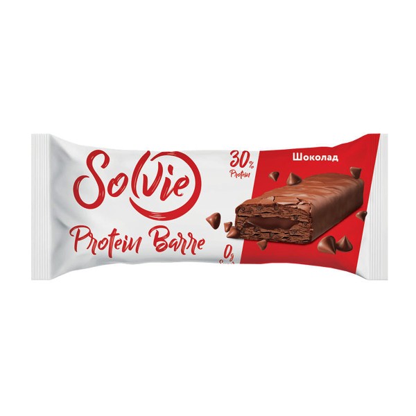 Батончик Protein Barre в глазури без сахара Solvie 50г шоколад