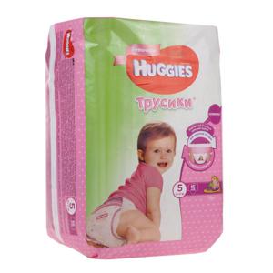 Подгузники-трусики Huggies девочкам №5 13-17кг 15шт