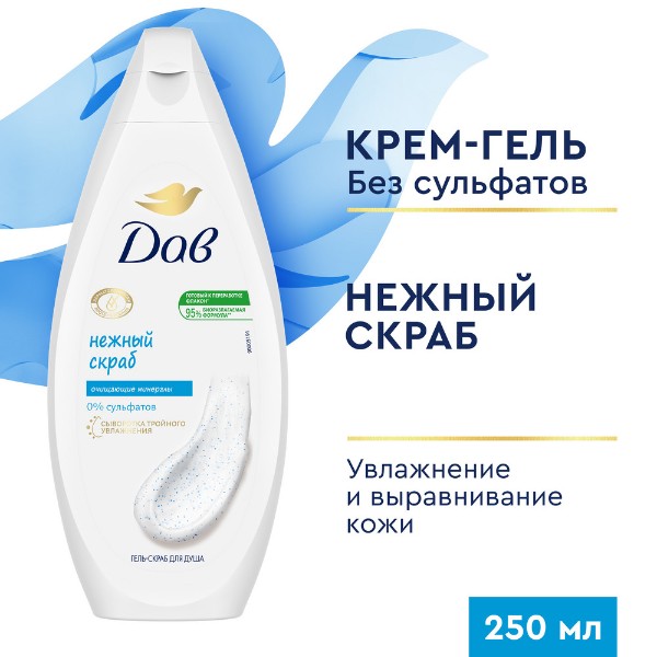 Крем-гель для душа Дав 250мл нежное обновление