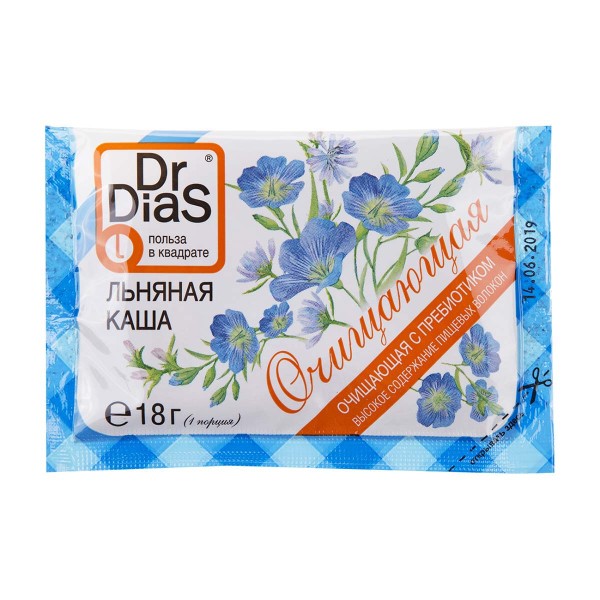 Каша льняная Dr.Dias 18гр очищающая с пребиотиками