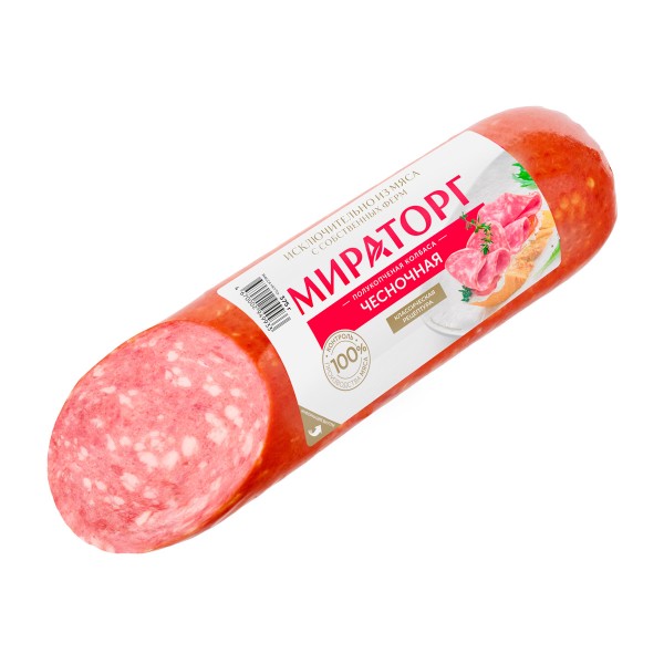 Колбаса полукопченая Чесночная Мираторг 375г