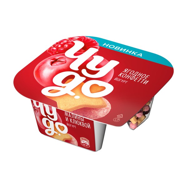 Йогурт Чудо хрустящий десерт 4% 105г ягодное конфетти БЗМЖ