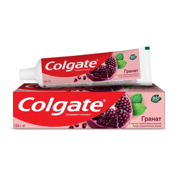 Зубная паста Colgate Гранат с натуральными ингредиентами для укрепления эмали зубов и защиты от кариеса 100 мл.