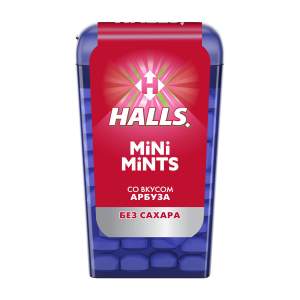 Конфеты Mini Mints Halls без сахара 12,5гр со вкусом арбуза