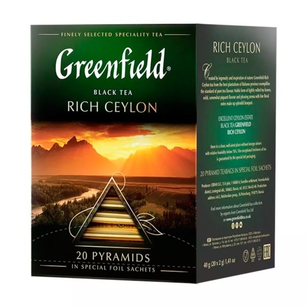 Чай черный Greenfield Rich Ceylon 20пирамидок