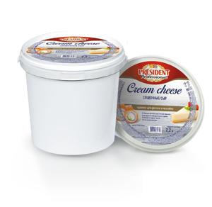 Сыр творожный Президент Cream cheese 65%  для роллов и чизкейка БЗМЖ