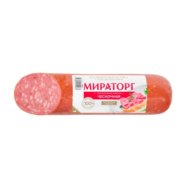 Колбаса полукопченая Чесночная Мираторг 375г