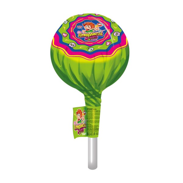 Карамель на палочке Лизунец Приколисты maxi в наборе с подарком Канди Клаб 125г