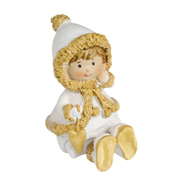 Сувенир Малышка в белой шубке с сердечком 5х5,5х8см Лесная мастерская