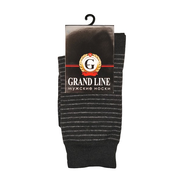 Носки мужские полоска Grand Line чёрный, р. 25