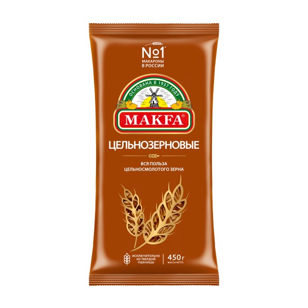 Маароны цельнозерновые Спирали Makfa 450г