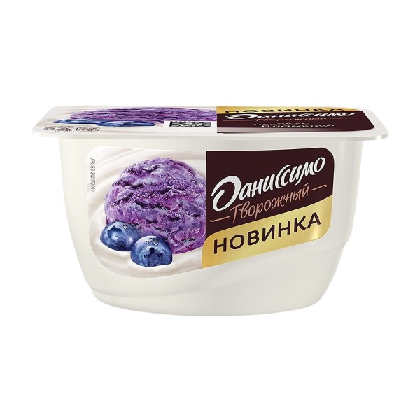 Продукт творожный Даниссимо 130г черничный пломбир БЗМЖ