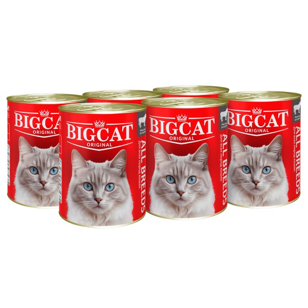 Корм для кошек Зоогурман Big Cat кусочки в желе Мясное ассорти 350г