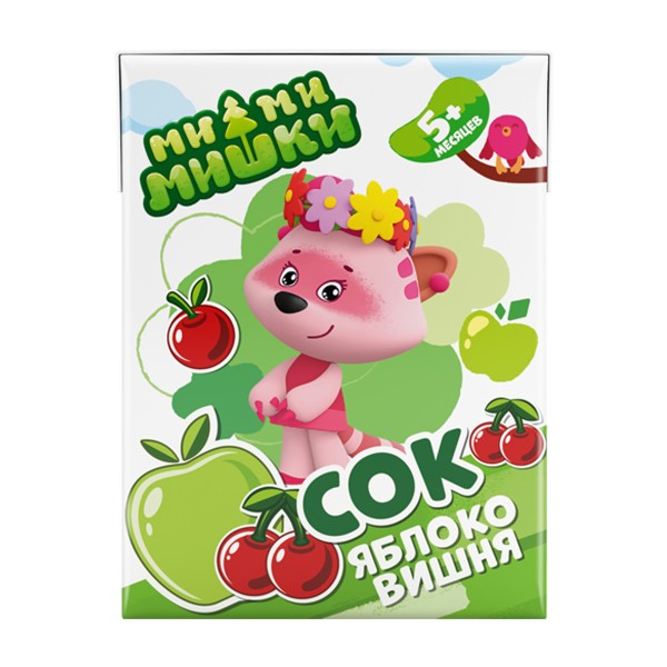 Сок детский Ми Ми Мишки 0,2л яблоко-вишня