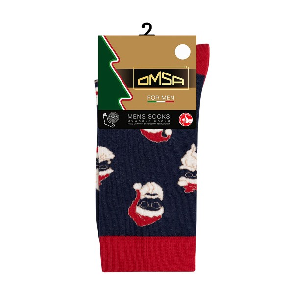 Носки мужские Style Дед Мороз Omsa blu 42-44