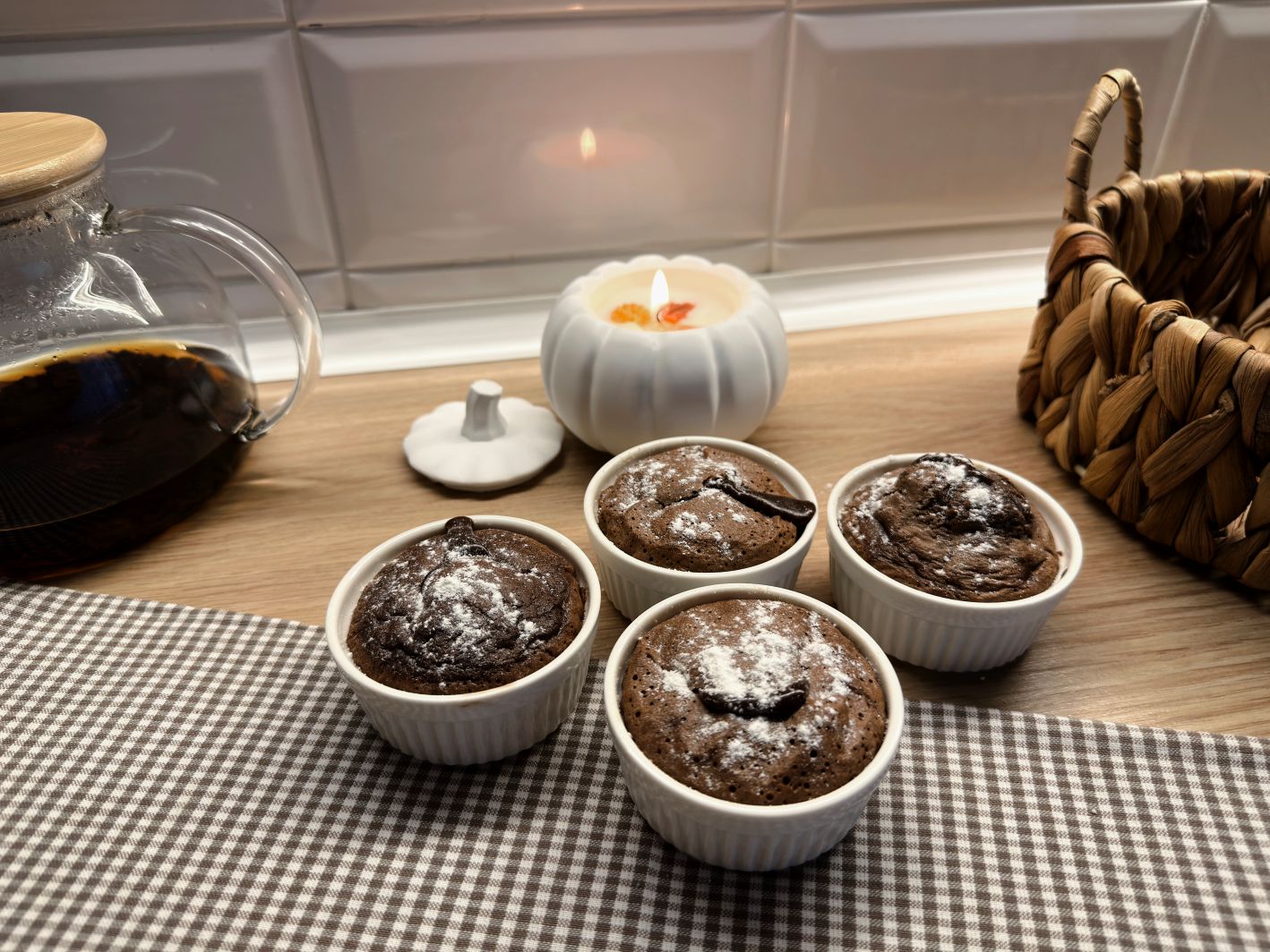 Шоколадный фондан в кокотницах